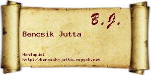 Bencsik Jutta névjegykártya